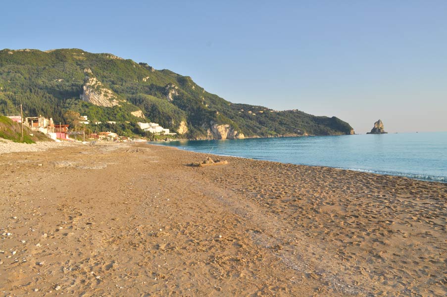 The beach in front of the houses